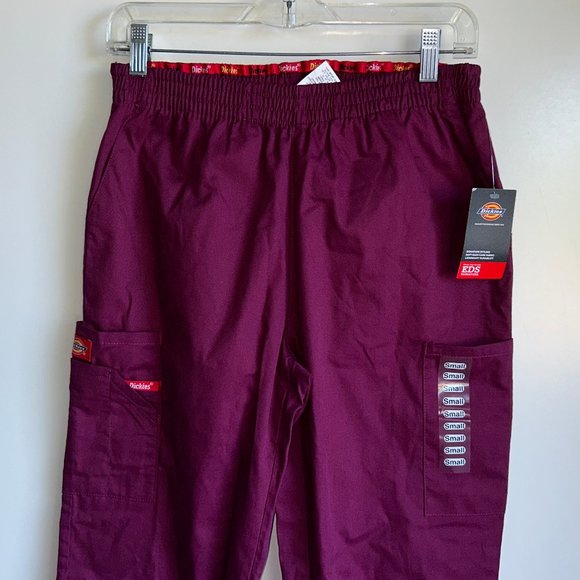 NWT Dickies EDS Signature Cargo Scrub Pants {86106} Size Small Wine - Picture 4 of 9